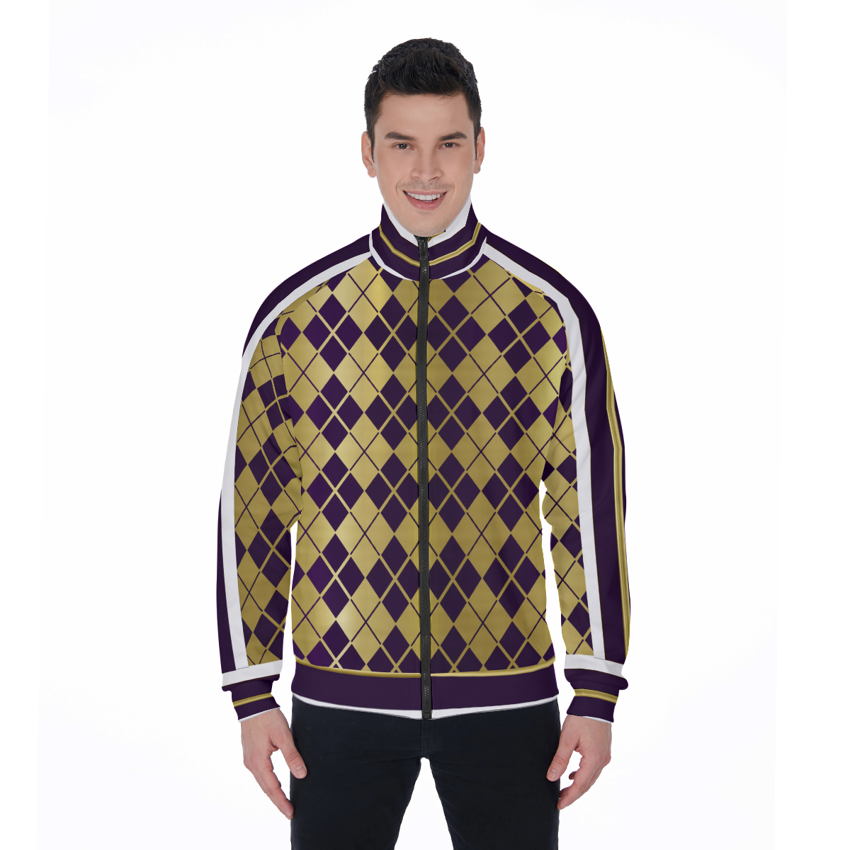 ARLEQUIN GRAPES Stand Collar Jacket