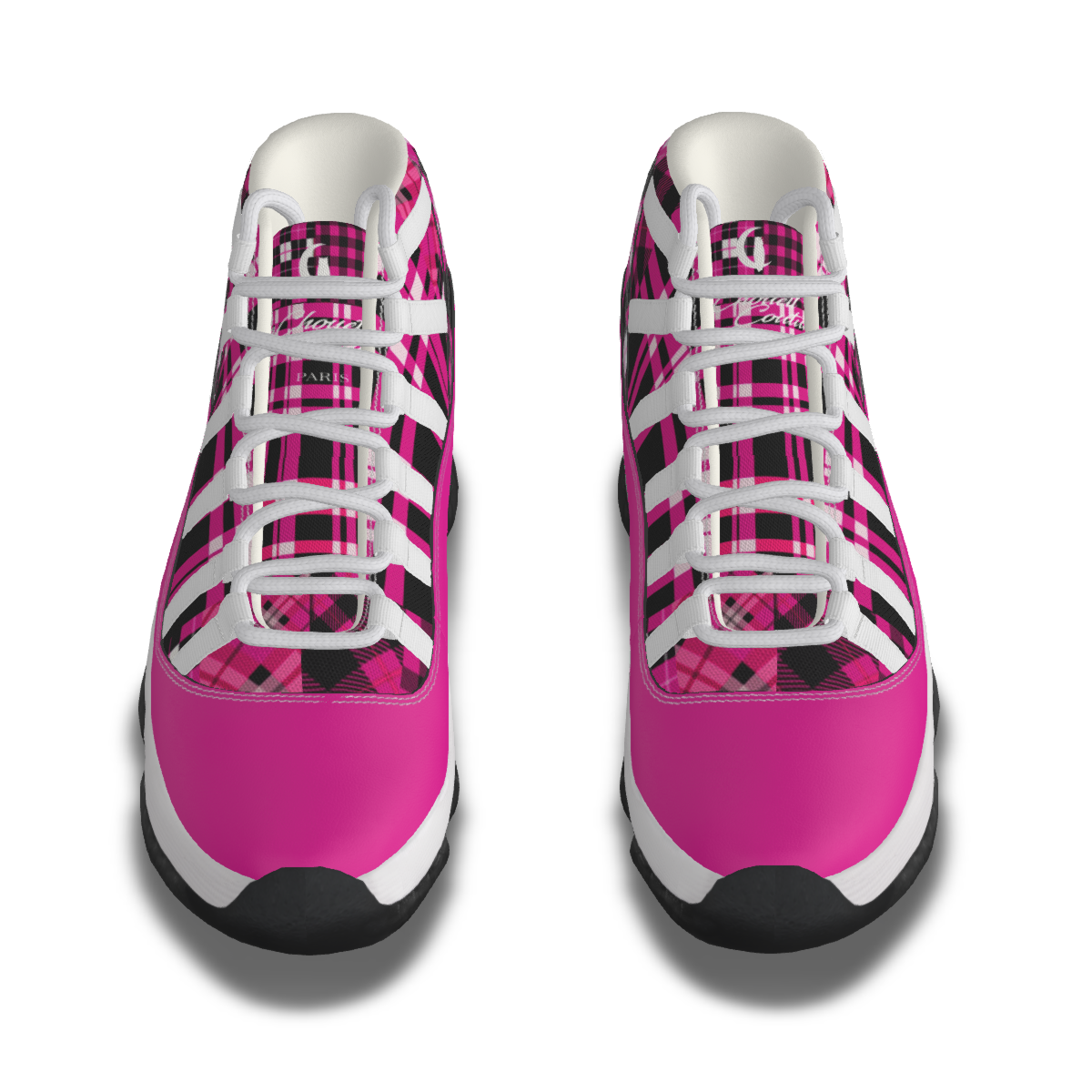 FLEXIN PLAID GRAPES Men's High Top Basketball Shoes