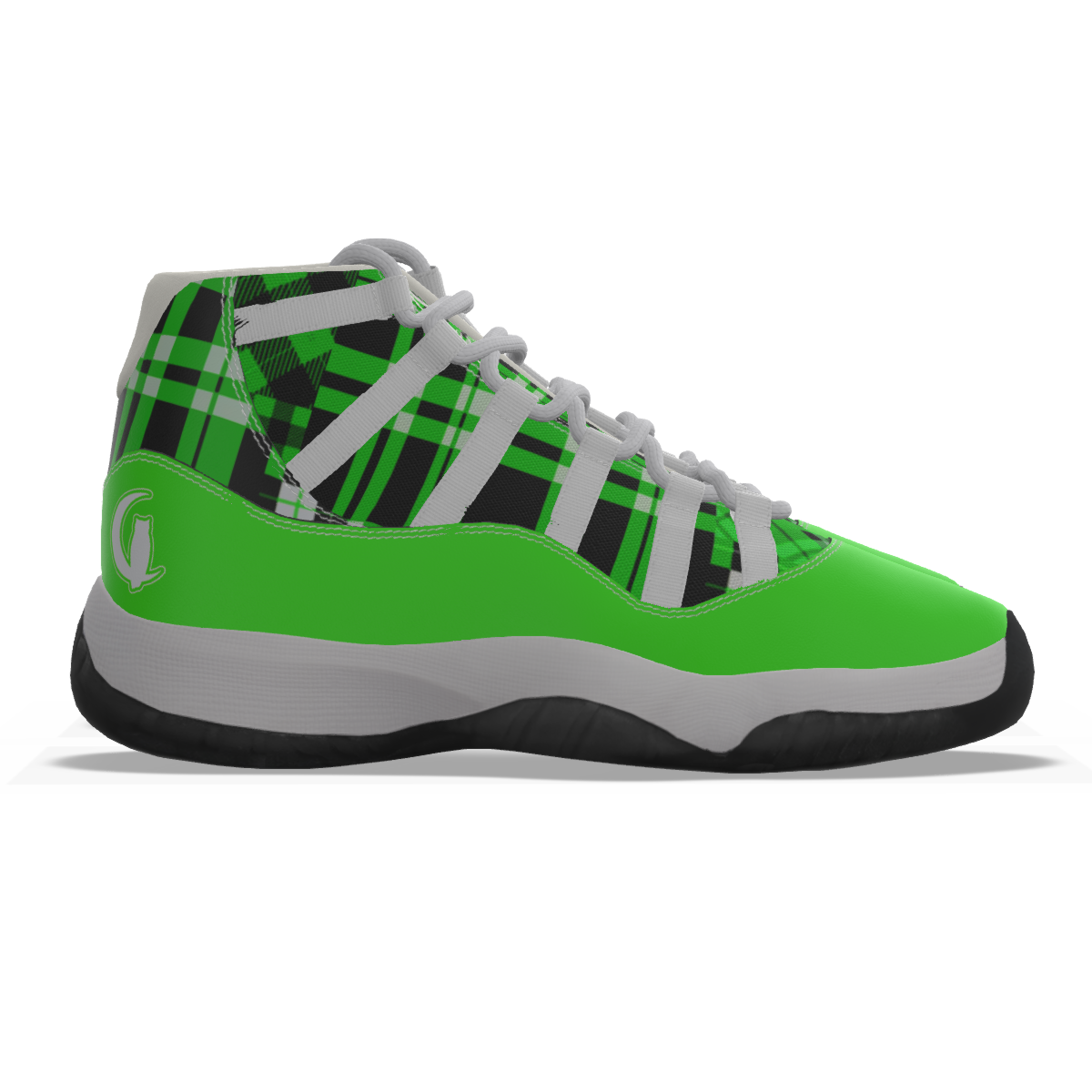 FLEXIN PLAID GREEN Men's High Top Basketball Shoes