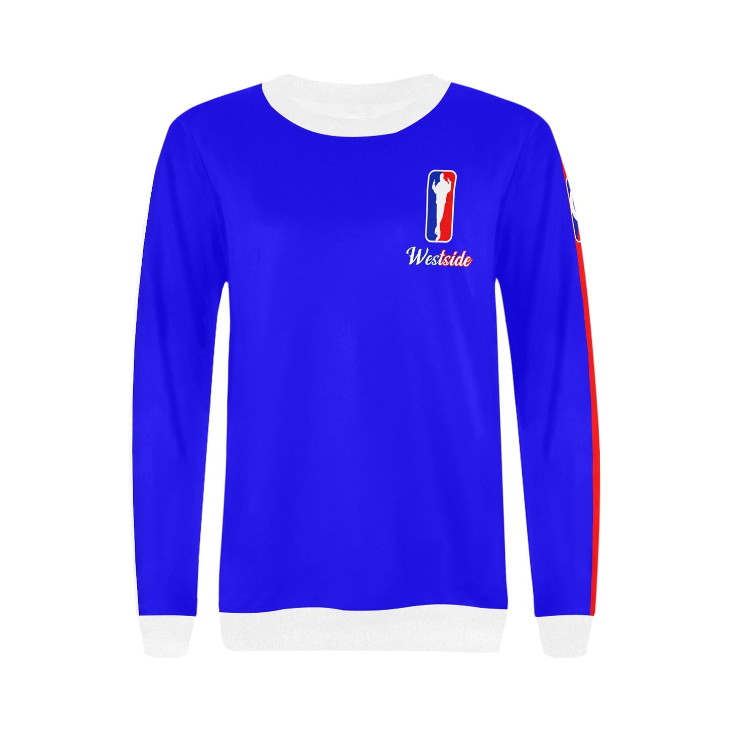 WESTSIDE Women's Rib Cuff Crew Neck Sweatshirt