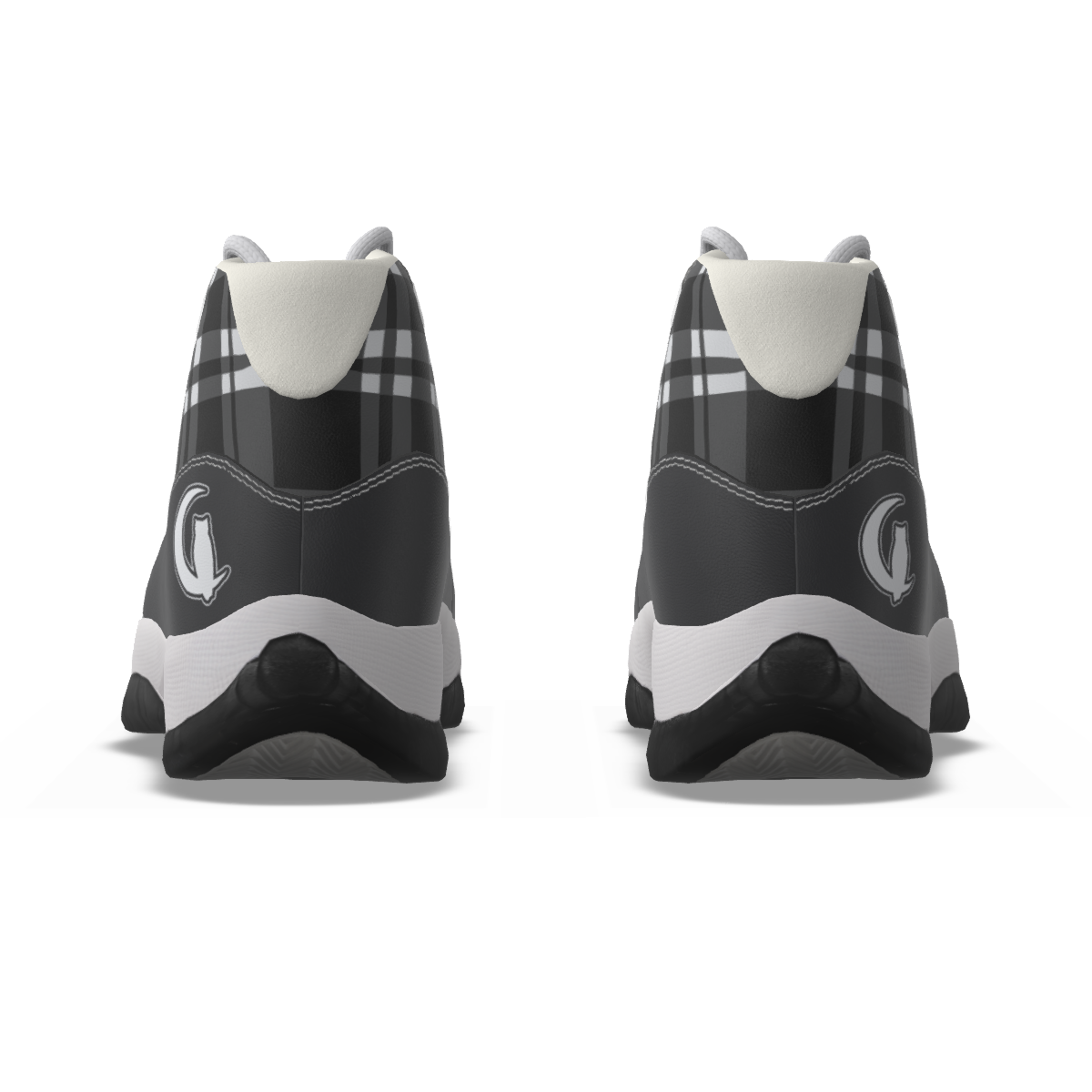 FLEXIN PLAID GREY Men's High Top Basketball Shoes