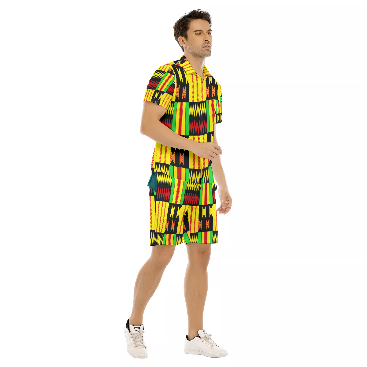 KENTE FARI Men's Short Sleeve Shirt Sets