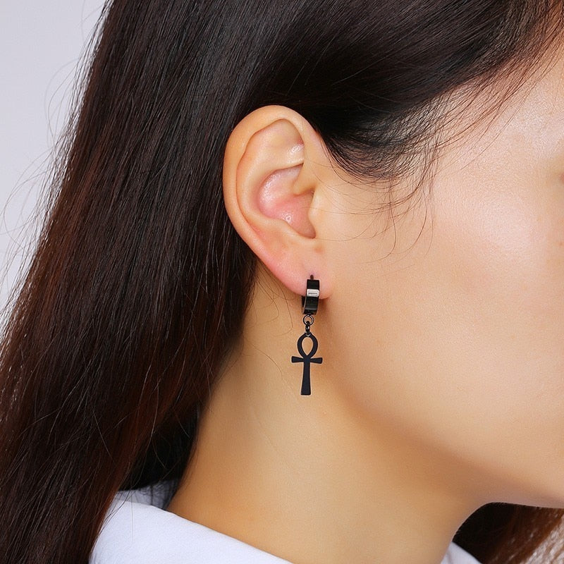 Ankh Cross Unisex Earrings