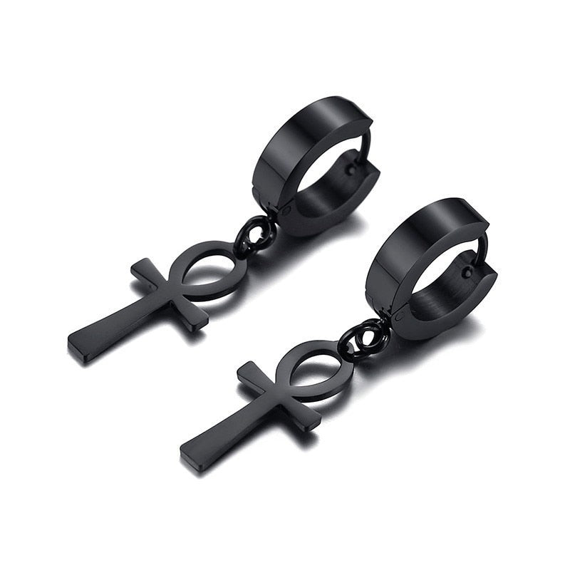 Ankh Cross Unisex Earrings