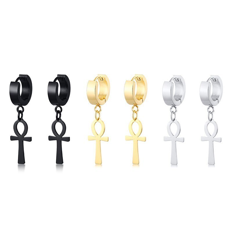 Ankh Cross Unisex Earrings