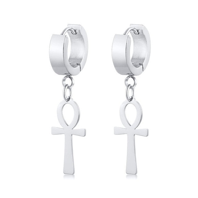 Ankh Cross Unisex Earrings