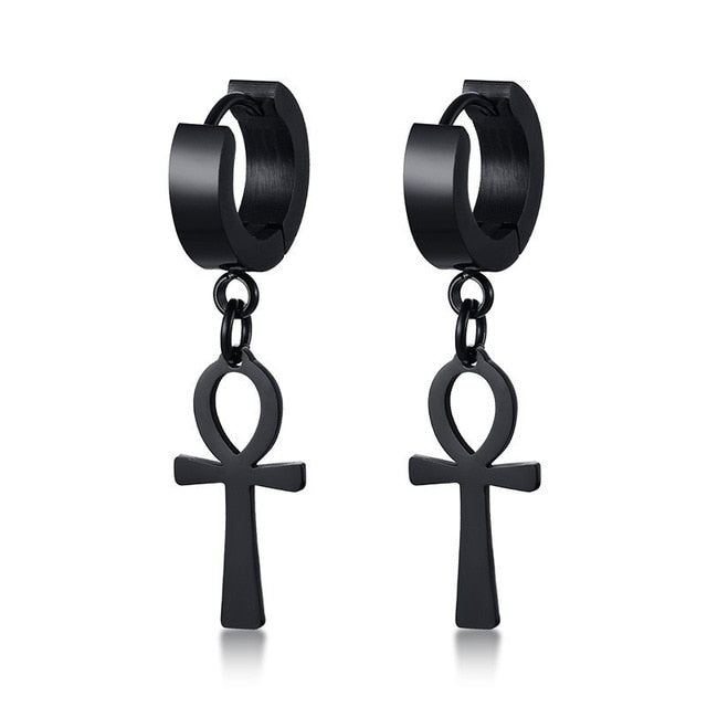 Ankh Cross Unisex Earrings
