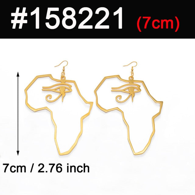 African Map Eye of Horus Larger Earring
