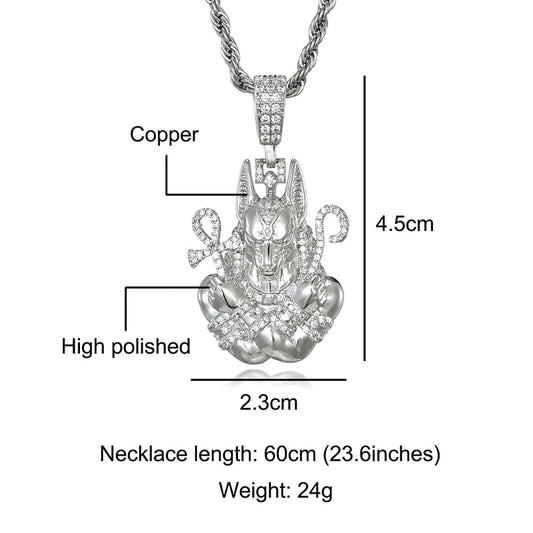 Iced Out Bling Anubis Necklaces