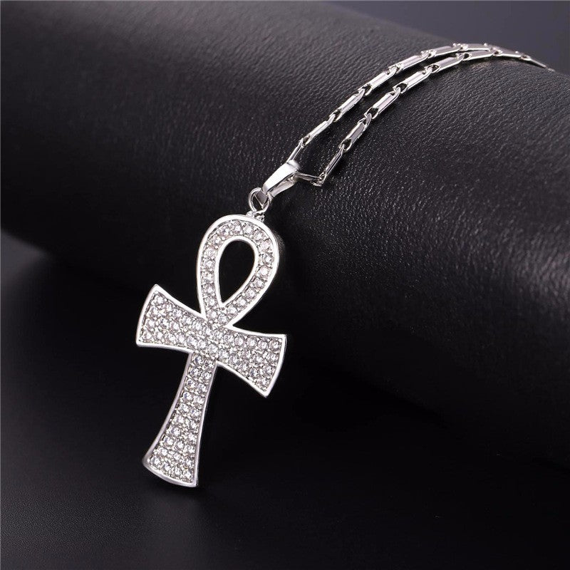 Key of the Nile Pendants Gold/Silver Zirconia Crystal Jewelry