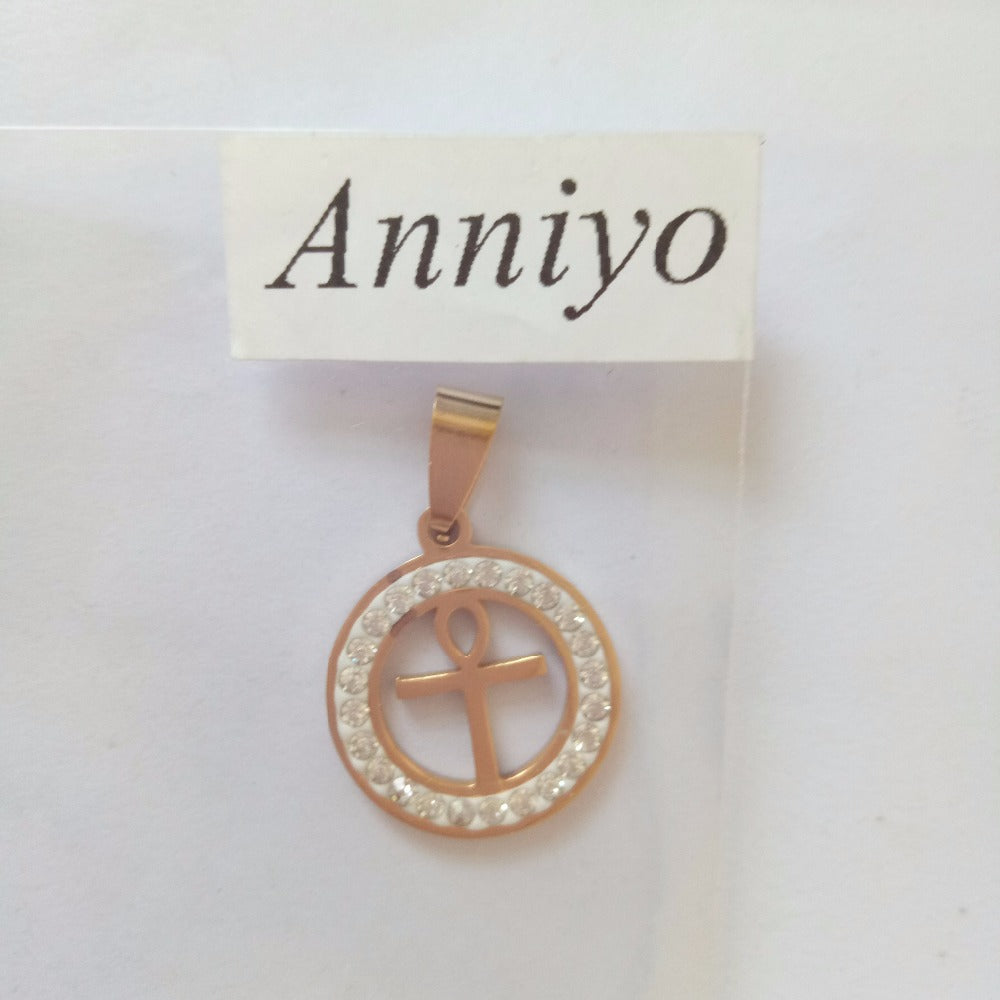 Egyptian Ankh Cross Necklace Gold Color