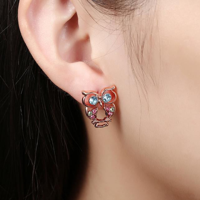 Fashion Owl Earrings Gold Jewelry Rose Gold