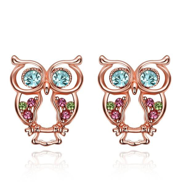 Fashion Owl Earrings Gold Jewelry Rose Gold