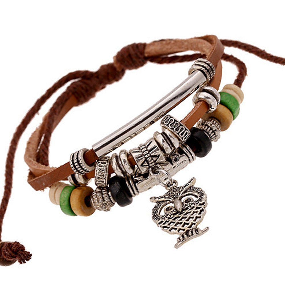 Multilayer Owl Bracelet Beads Hand-woven