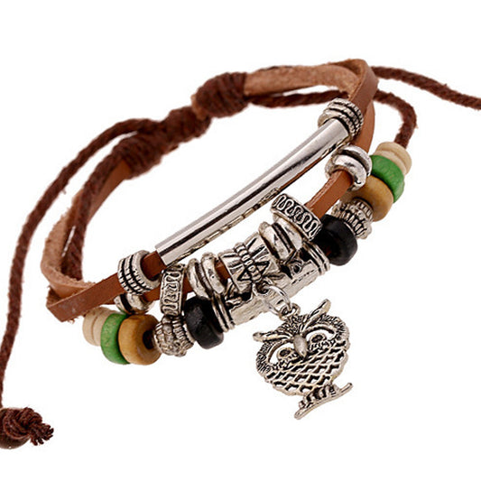 Multilayer Owl Bracelet Beads Hand-woven