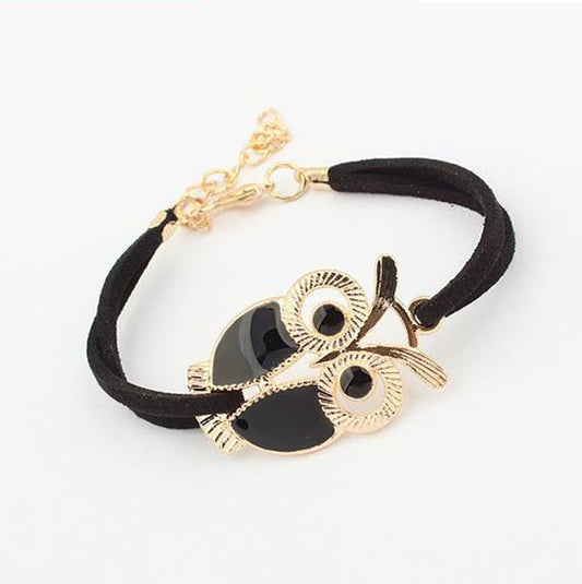 Owl Decoration Faux Leather Bracelets