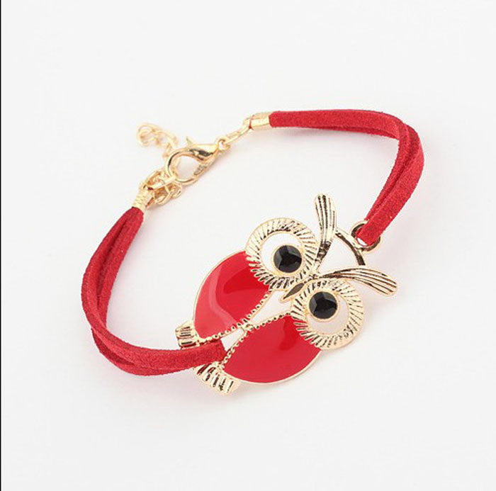 Owl Decoration Faux Leather Bracelets