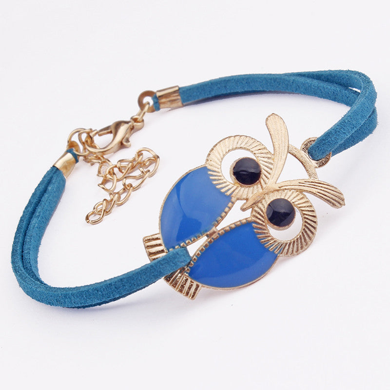 Owl Decoration Faux Leather Bracelets