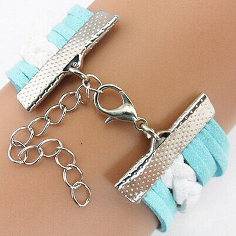 Leaf Owls Pearl Multilayer Leather Bracelet Wristband
