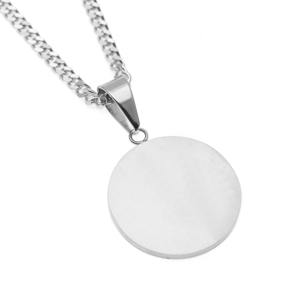 Queen Nefertiti Round Pendant Necklace Stainless Steel