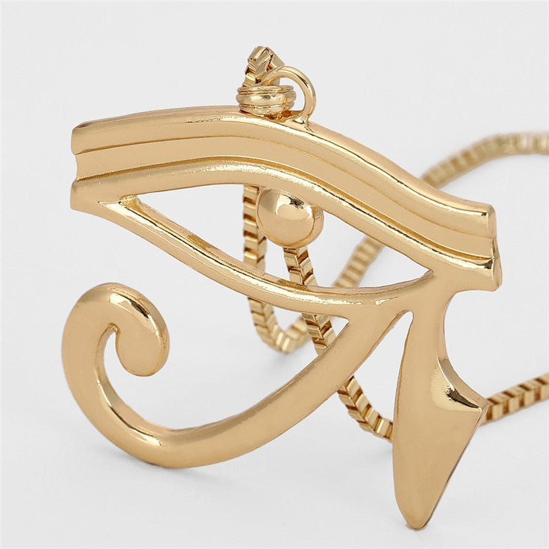The Eye Of Horus Long Chain Necklace Gold Color