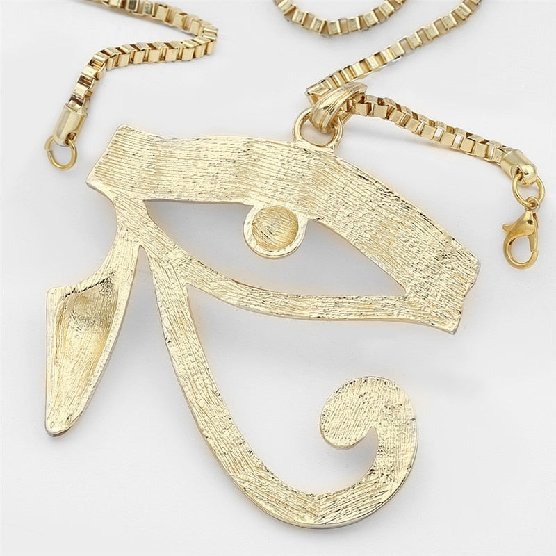 The Eye Of Horus Long Chain Necklace Gold Color