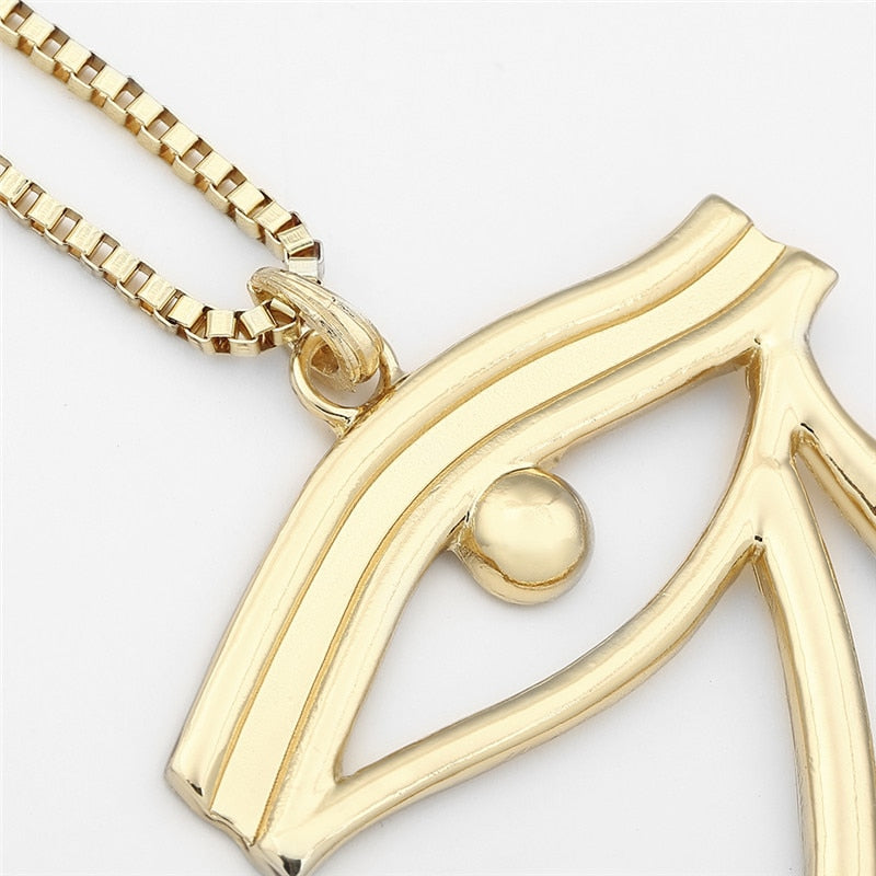 The Eye Of Horus Long Chain Necklace Gold Color