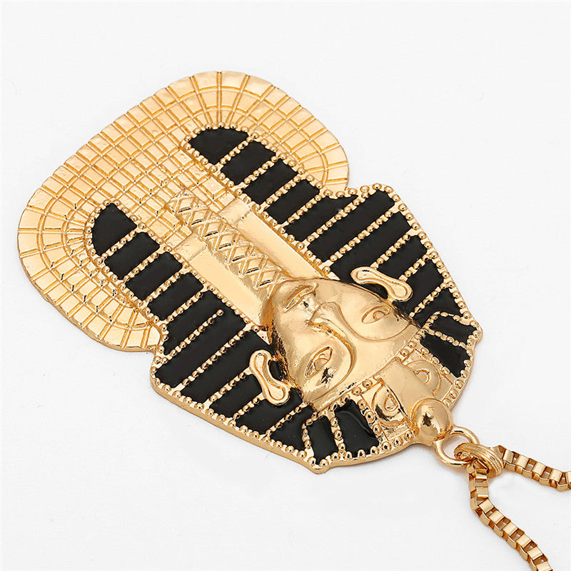 Fashion Black Tutankhamun  Necklace Hip Hop Jewlery