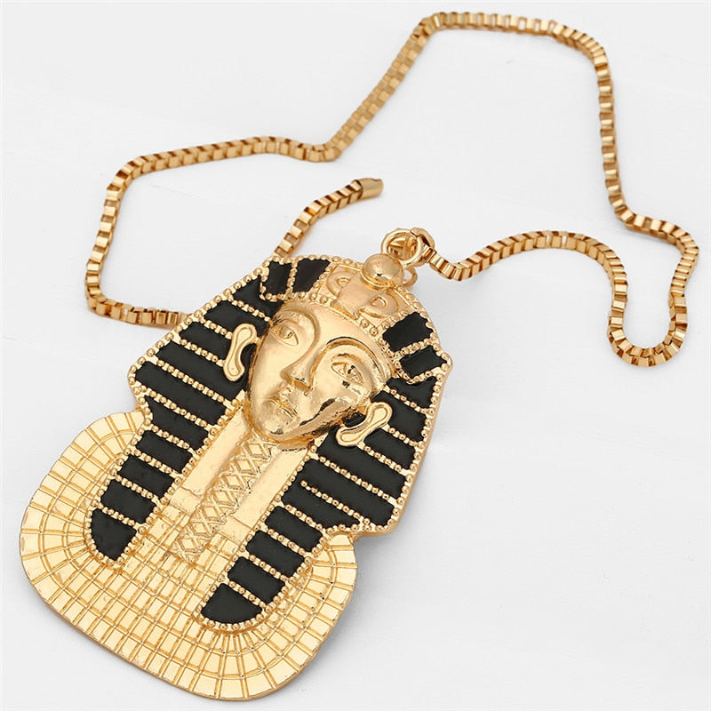 Fashion Black Tutankhamun  Necklace Hip Hop Jewlery