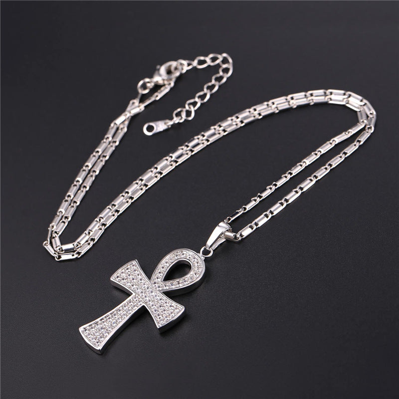 Key of the Nile Pendants Gold/Silver Zirconia Crystal Jewelry