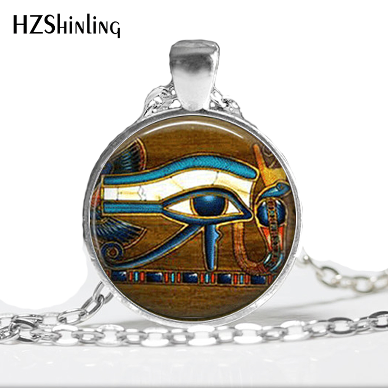 Eye of Horus Necklace Egytian Black Jewelry Glass Pendant