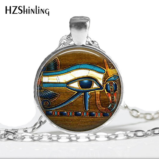 Eye of Horus Necklace Egytian Black Jewelry Glass Pendant
