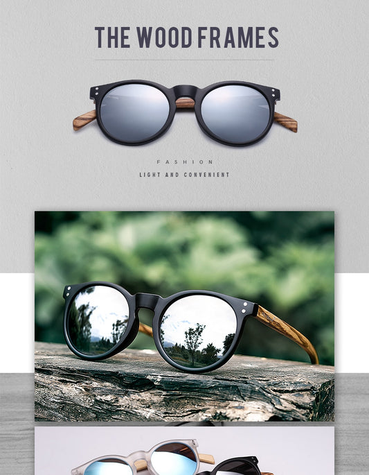 Wood Polarized Coating Mirror Sunglasses