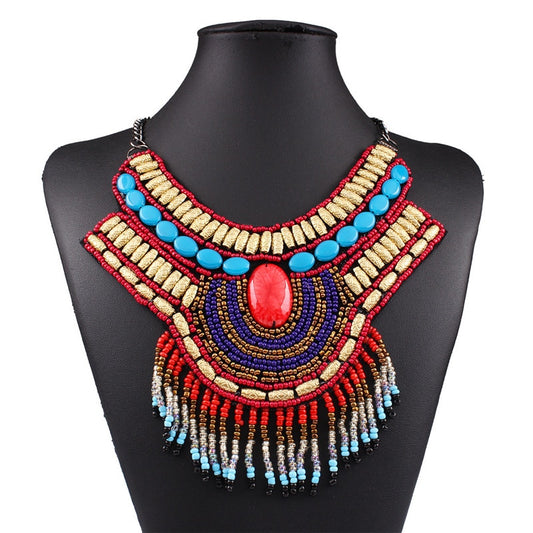 Multicolor tassel egyptian vintage pendants & necklaces