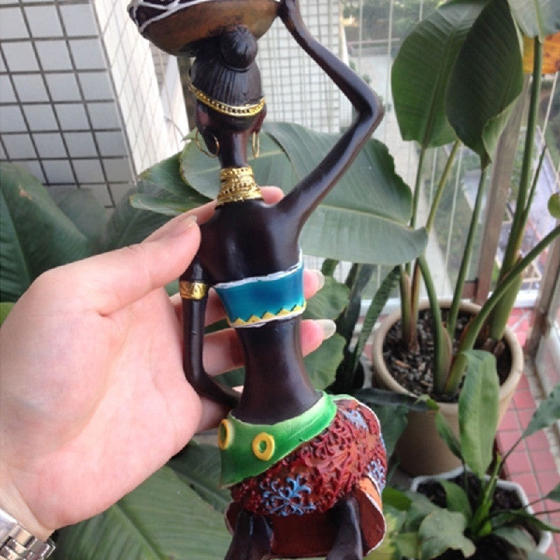 Beautiful African Woman Resin Statue Decorative