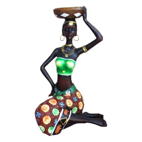 Beautiful African Woman Resin Statue Decorative