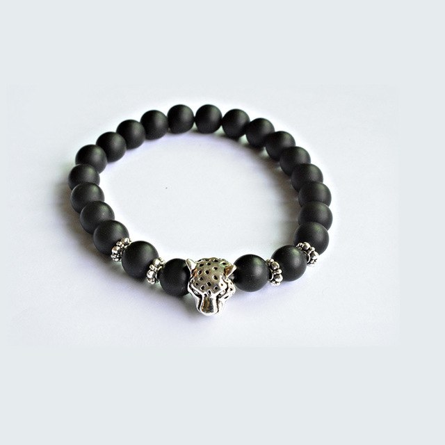 Natural Stone Bracelets GoldPlated Black Panther
