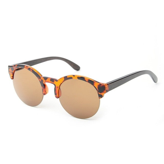 Fashion Round Bamboo Sunglasses