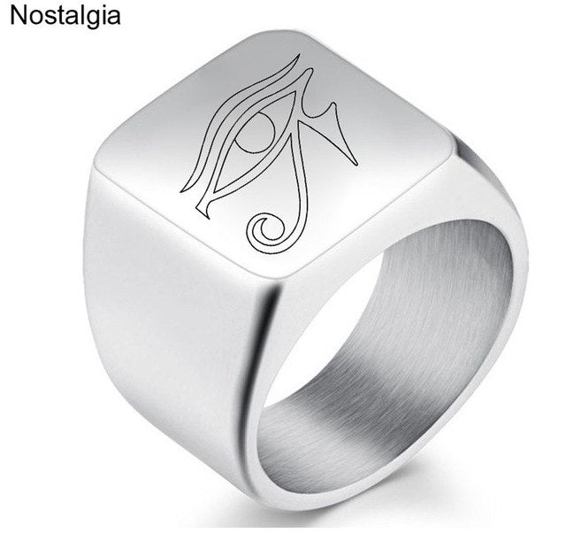 Eye Of Horus Ring Titanium Amulet