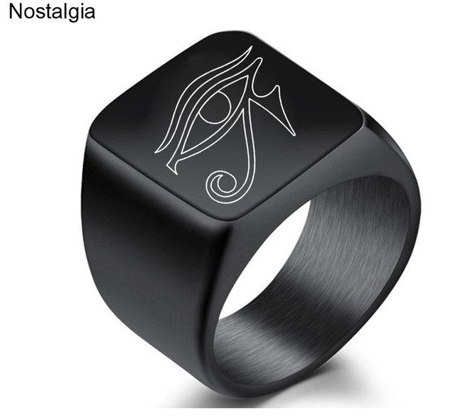 Eye Of Horus Ring Titanium Amulet