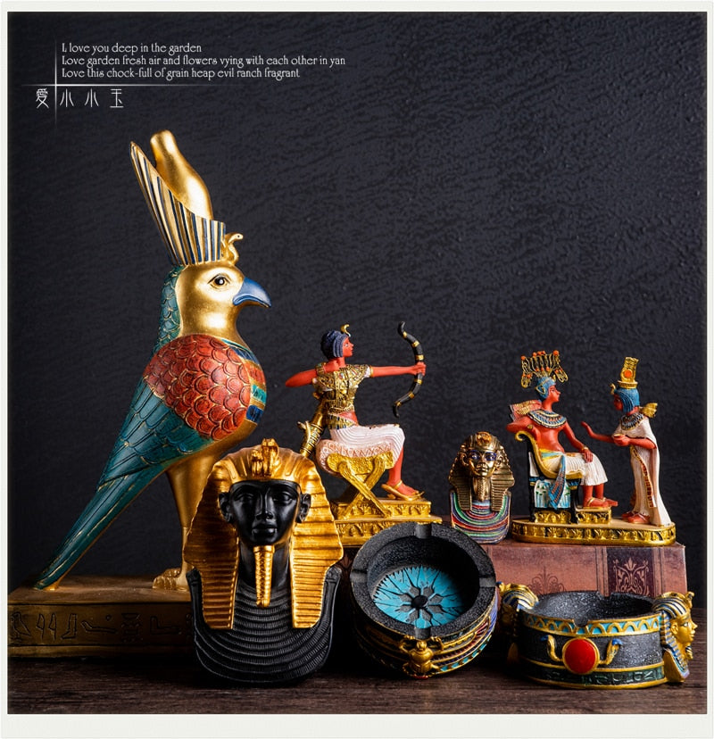 Ancient Egyptian Gods Statue Tutankhamon Horus Anubis  Bastet Taste Ornament ins Style Simple Decoration