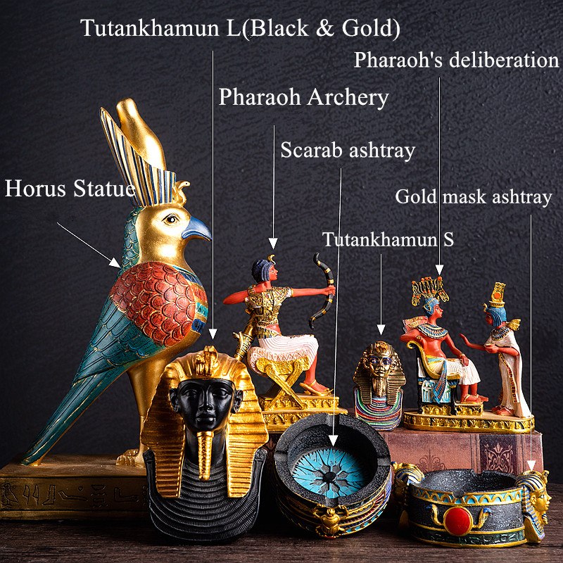 Ancient Egyptian Gods Statue Tutankhamon Horus Anubis  Bastet Taste Ornament ins Style Simple Decoration