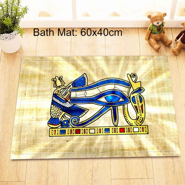 Ancient Egyptian Mural Shower Curtain Set Art Decor