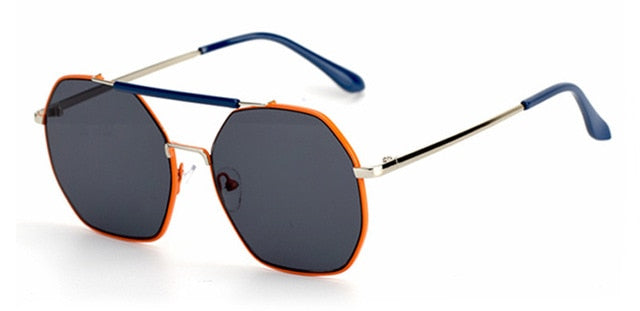 Square Sunglasses  Double Bridges Reflective