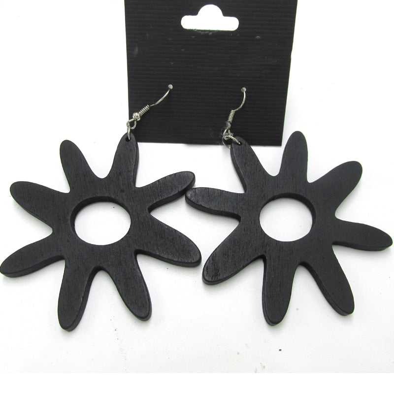 Adinkra  NSOROMMA Symbols Wood Earrings
