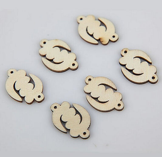 Adinkra Symbols Wooden Gye Nyame Beads 50pcs/lot, 28*18mm