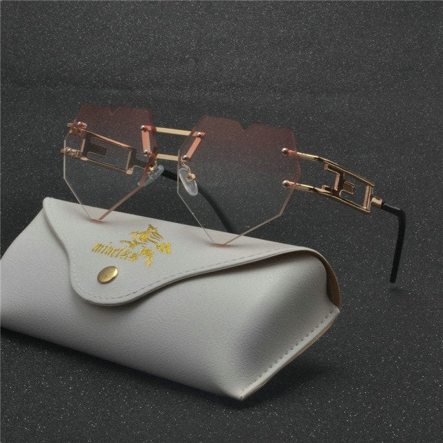 Glittery Frames Love Heart Women Sunglasses