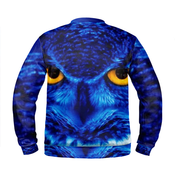 Flashy Blue Owl Sweater